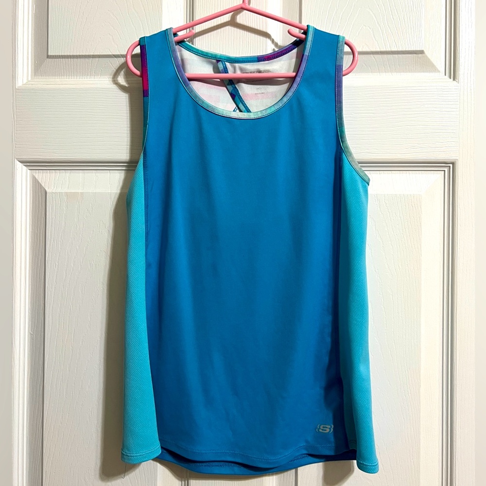 Skechers Active Turquoise Tide Blue Purple Pink Girls' Sleeveless Top Size 14/16